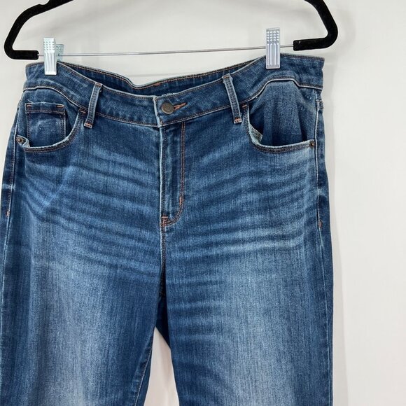 Old Navy Pop Icon Skinny Leg Dark Wash Faded Mid-Rise Blue Denim Jeans - Picture 3 of 12